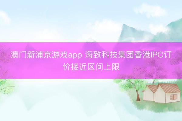 澳门新浦京游戏app 海致科技集团香港IPO订价接近区间上限