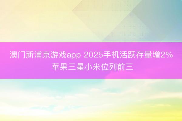 澳门新浦京游戏app 2025手机活跃存量增2% 苹果三星小米位列前三