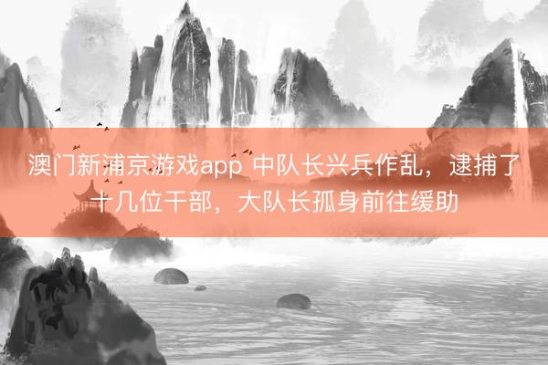 澳门新浦京游戏app 中队长兴兵作乱，逮捕了十几位干部，大队长孤身前往缓助